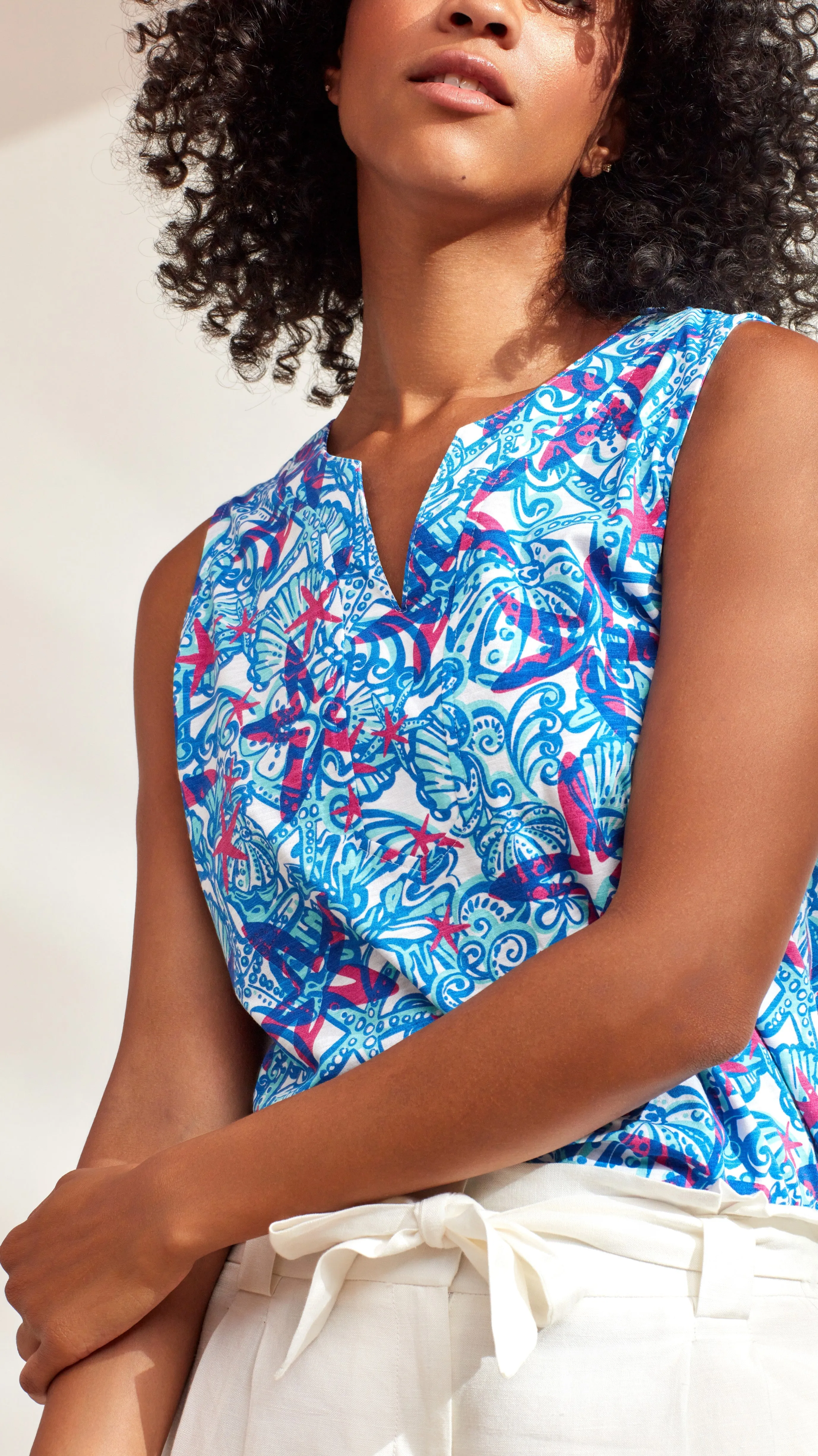 Neck Accent Tank Top sold by Caribbean Joe product image thumbnail 2