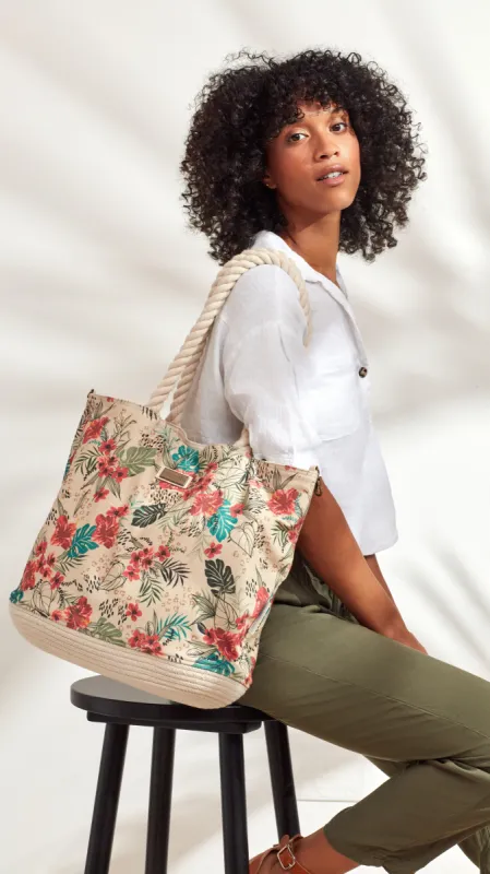 Floral Print Shoulder Tote sold by Caribbean Joe