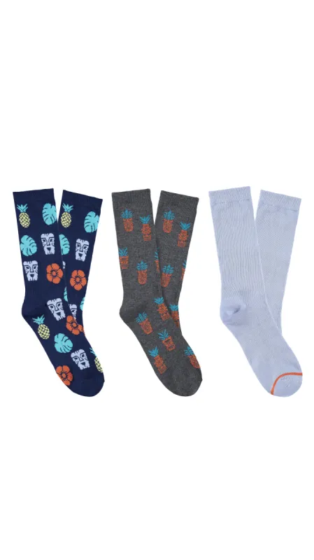 Tiki Heads 3-Pack Dress Socks sold by Caribbean Joe