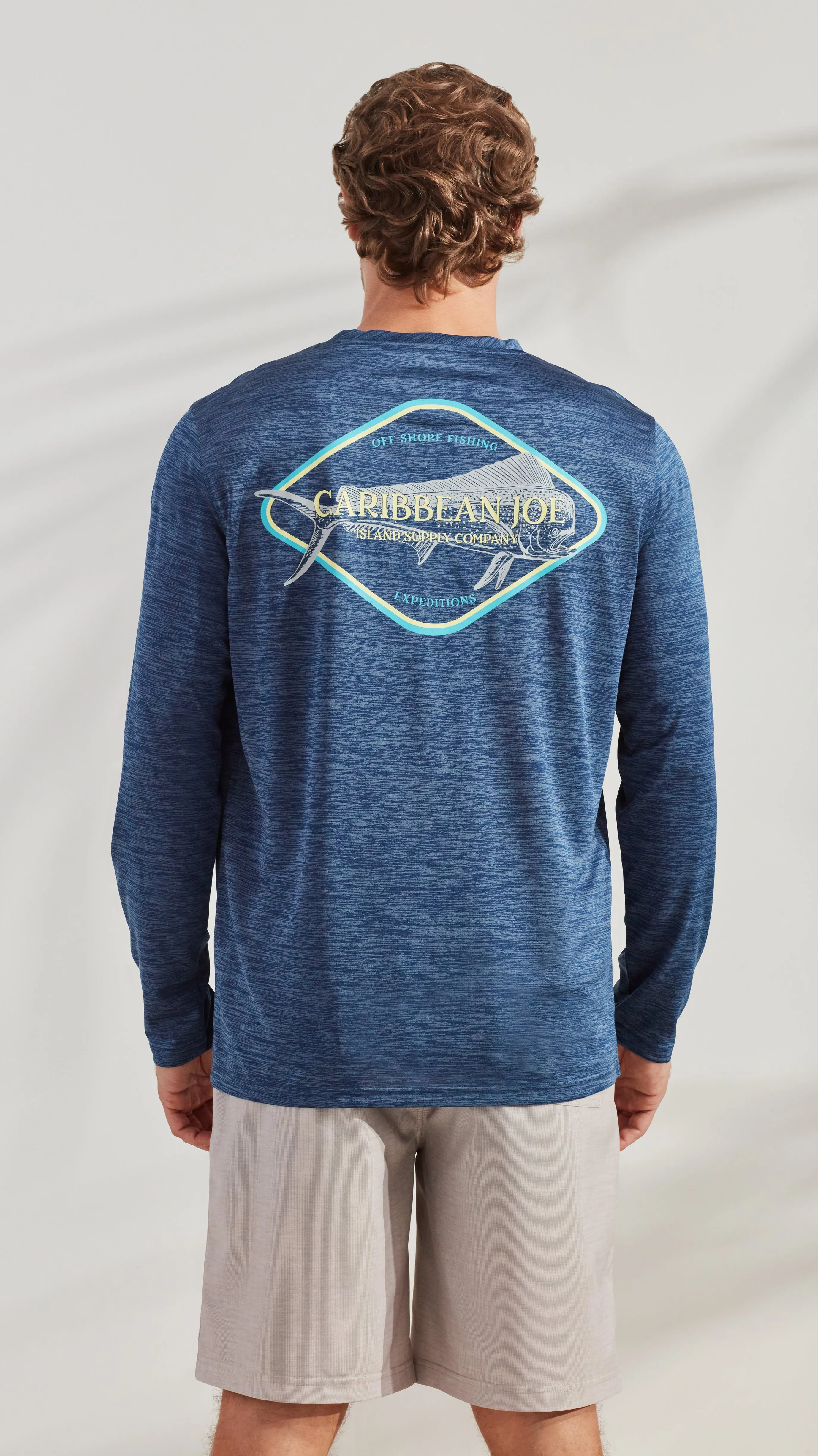 Fish Logo Long Sleeve Sun Protection Shirt sold by Caribbean Joe product image thumbnail 3