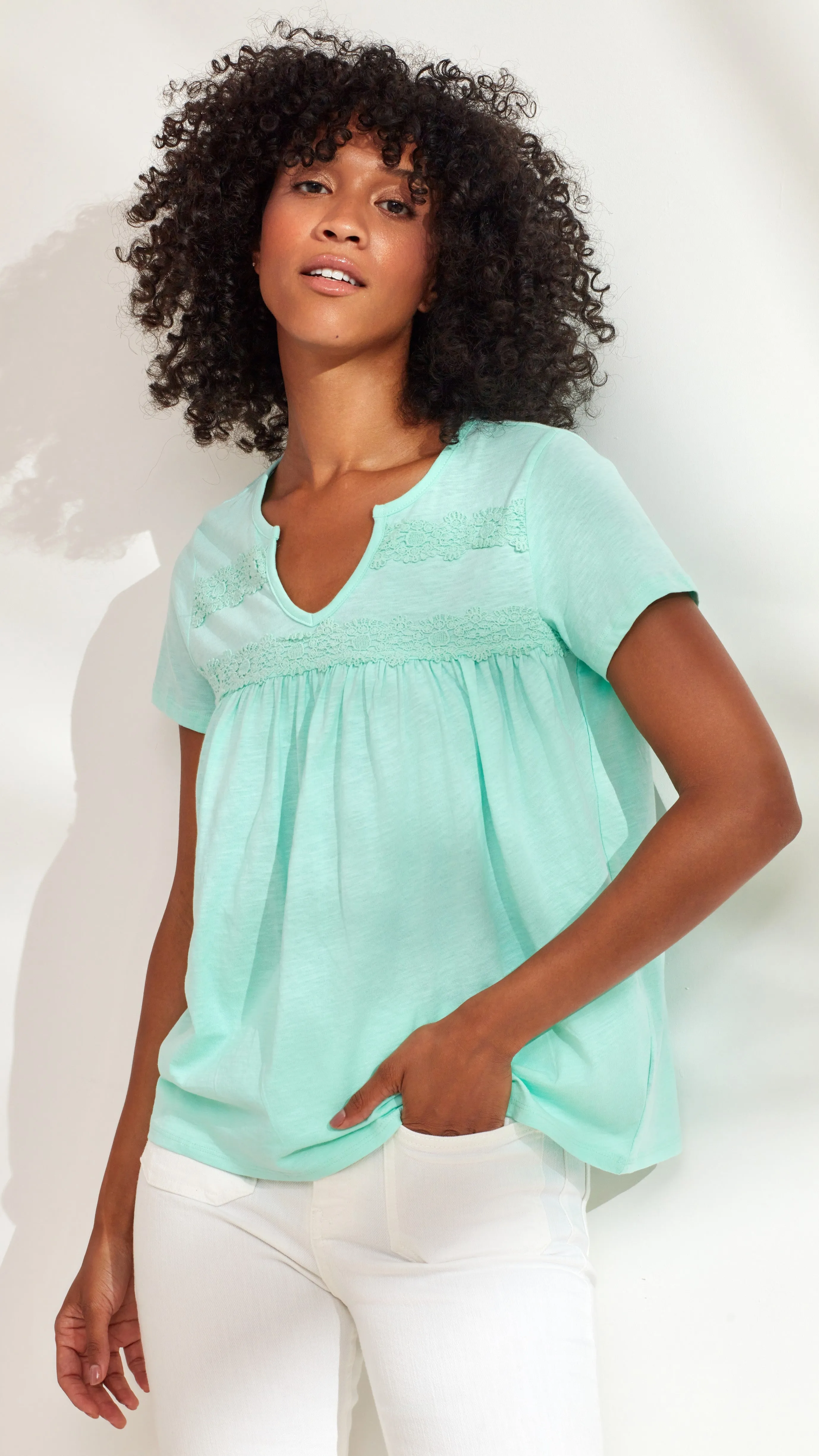 V-Neck Detail Tee sold by Caribbean Joe product image thumbnail 3