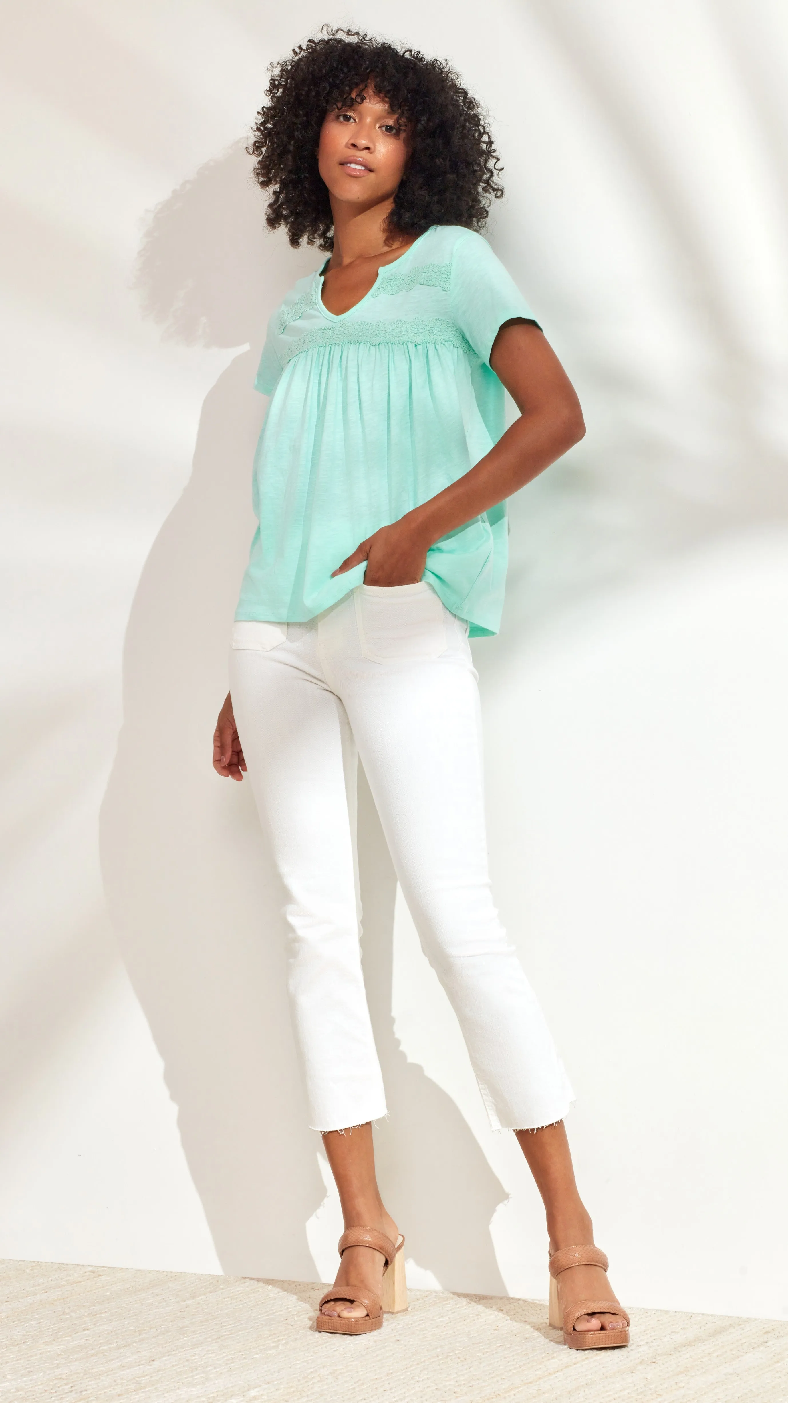 V-Neck Detail Tee sold by Caribbean Joe