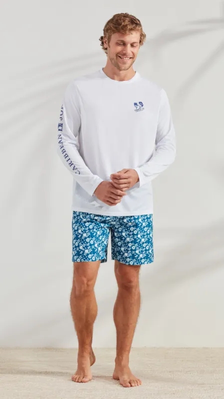 Flower Logo Long Sleeve Sun Protection Shirt sold by Caribbean Joe