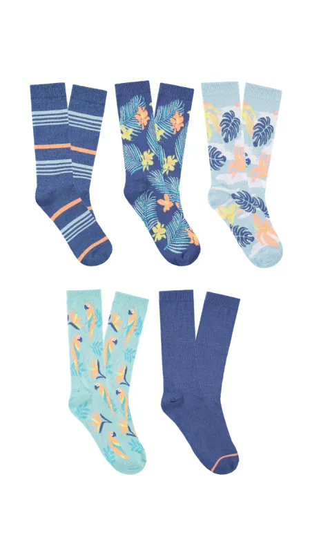 Birds of Paradise 5-Pack Dress Socks sold by Caribbean Joe