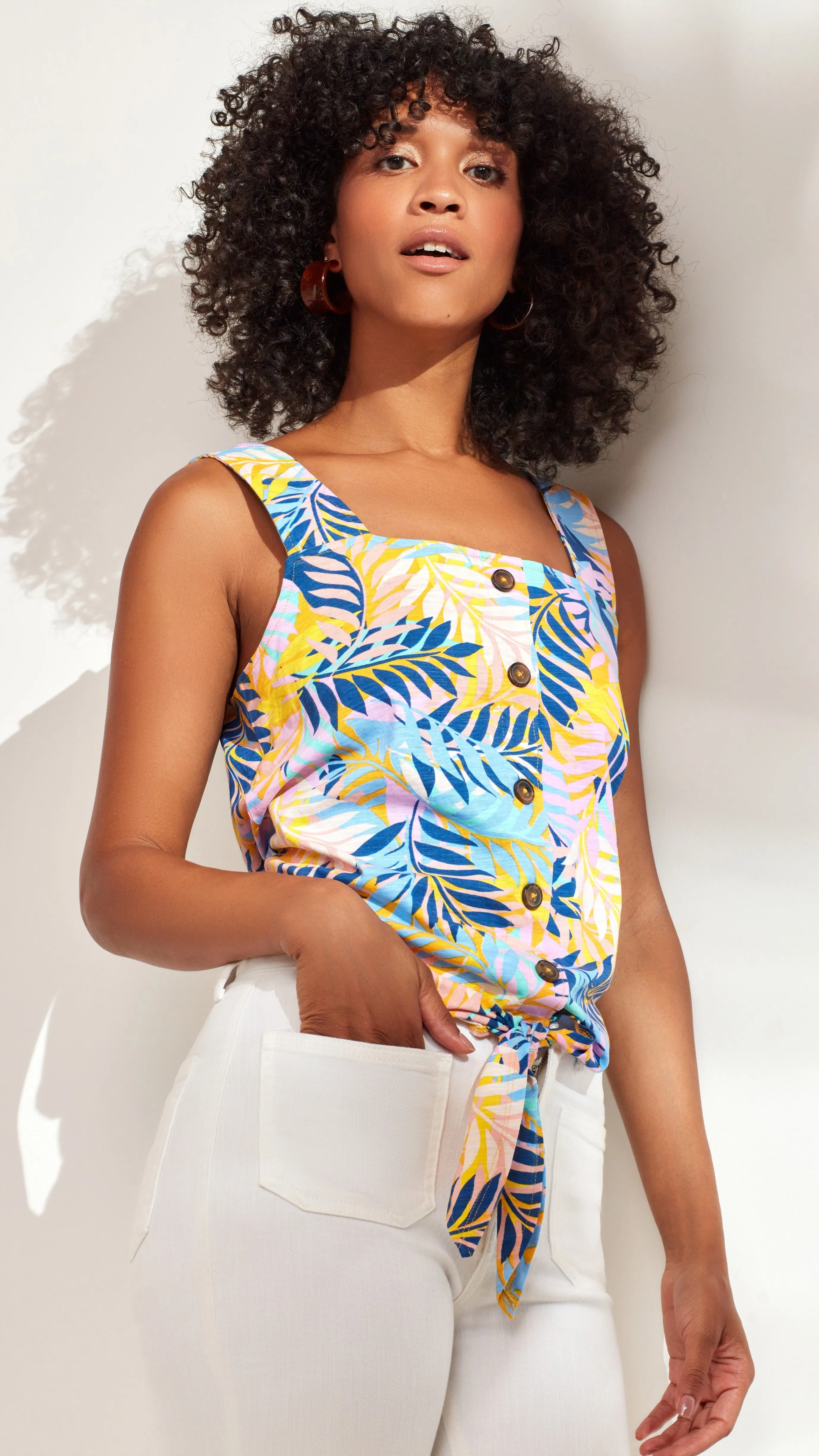 Button Front Graphic Tank sold by Caribbean Joe product image thumbnail 2