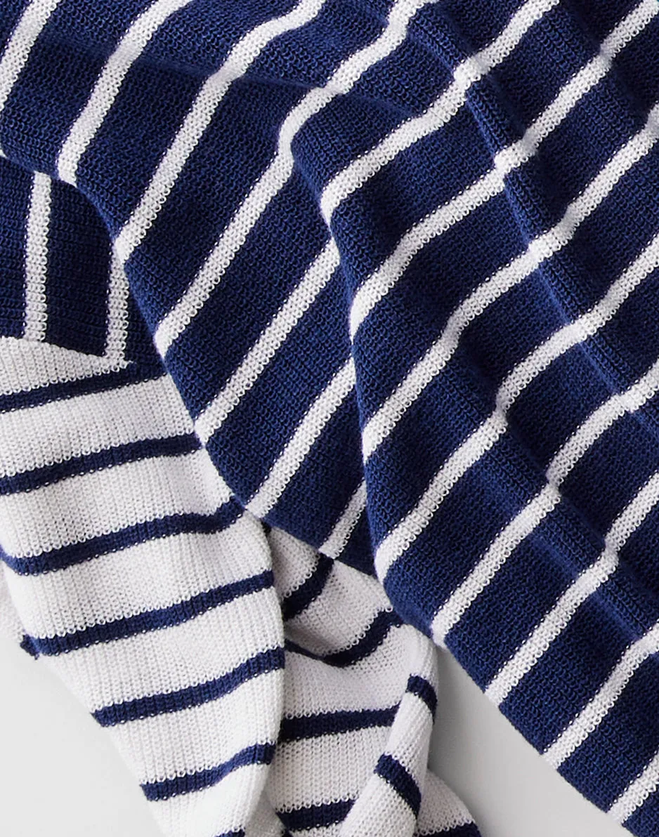 Zella Pullover: Navy Breton Stripe sold by Carve Designs product image thumbnail 5