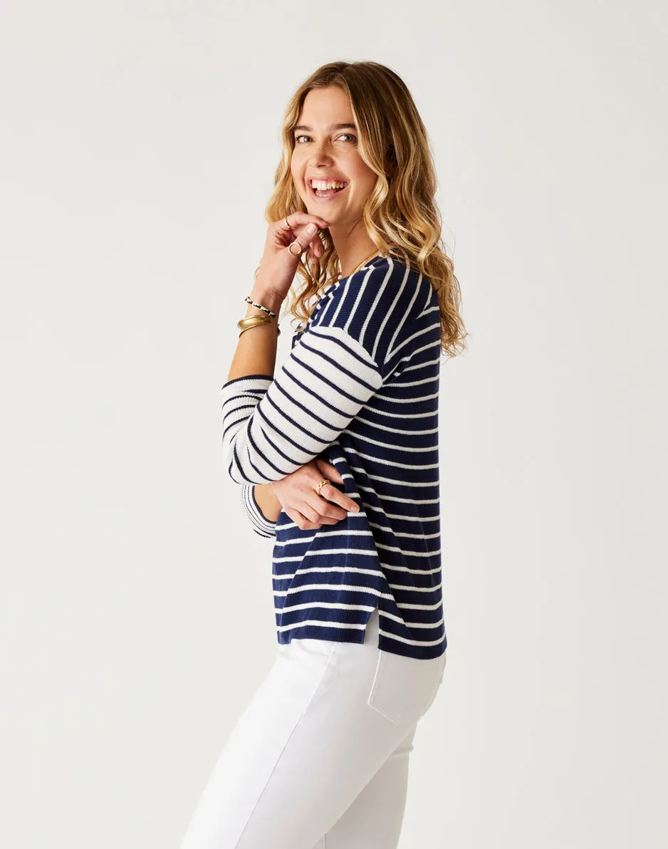 Zella Pullover: Navy Breton Stripe sold by Carve Designs product image thumbnail 2