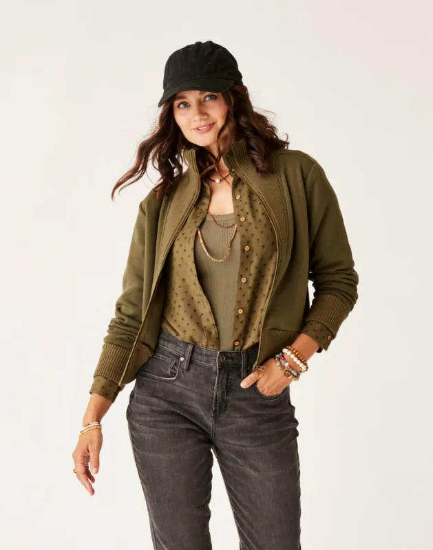 Briar Fleece Jacket: Fir sold by Carve Designs