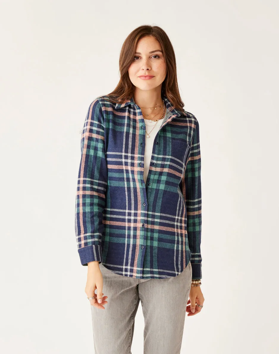 Fairbanks Supersoft Shirt: Navy Multiplaid sold by Carve Designs