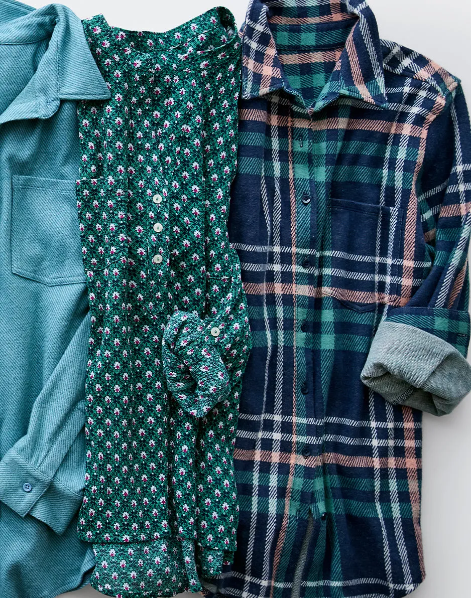 Fairbanks Supersoft Shirt: Navy Multiplaid sold by Carve Designs product image thumbnail 4