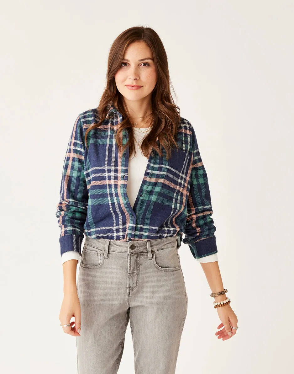Fairbanks Supersoft Shirt: Navy Multiplaid sold by Carve Designs product image thumbnail 2
