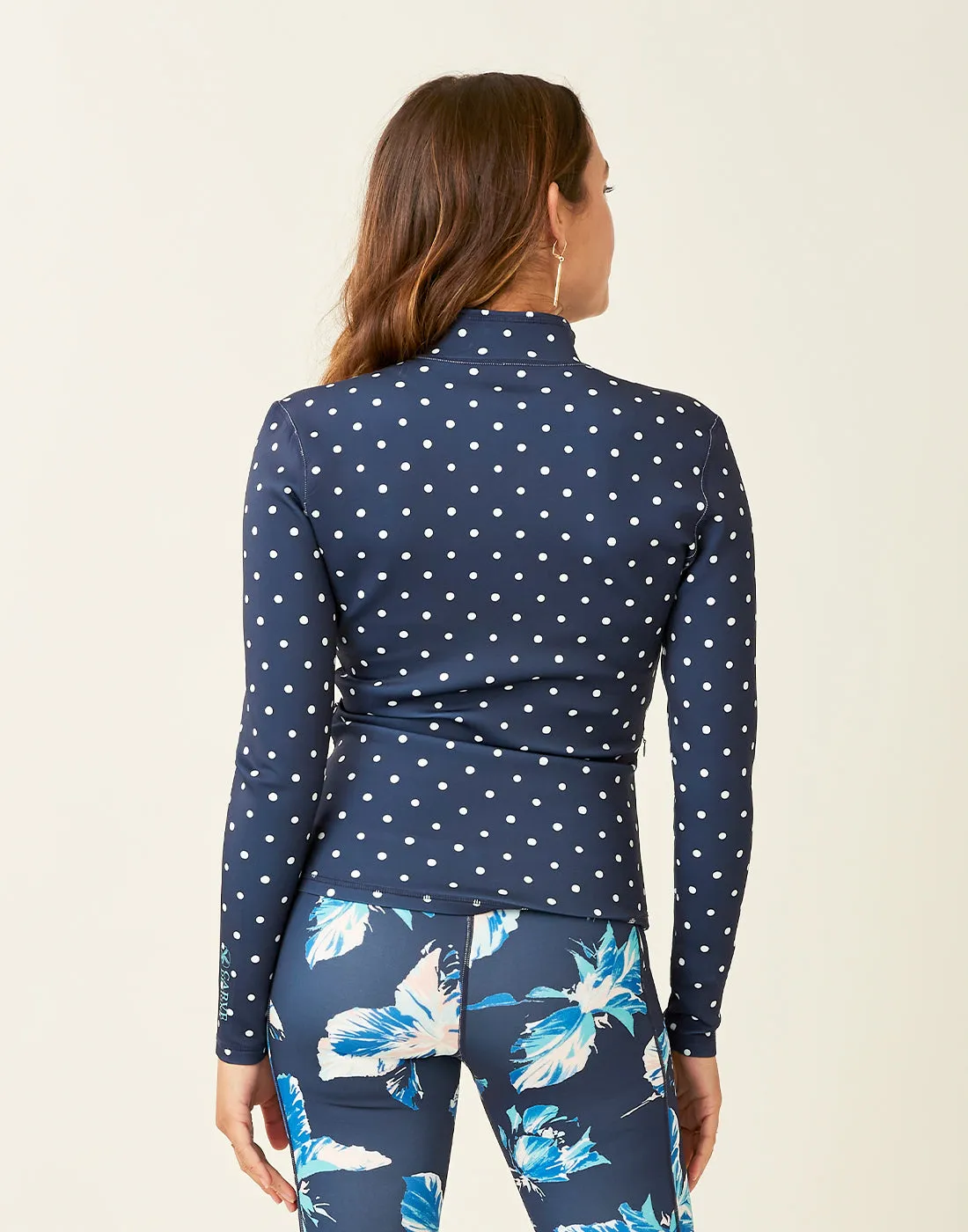 Stella Zip-Up Jacket: Navy Polka Dot - FINAL SALE sold by Carve Designs product image thumbnail 3