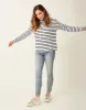 Bodie Funnel Neck: Cloud Navy Mali Stripe - FINAL SALE sold by Carve Designs
