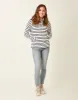 Bodie Funnel Neck: Cloud Navy Mali Stripe - FINAL SALE sold by Carve Designs
