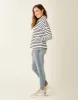 Bodie Funnel Neck: Cloud Navy Mali Stripe - FINAL SALE sold by Carve Designs
