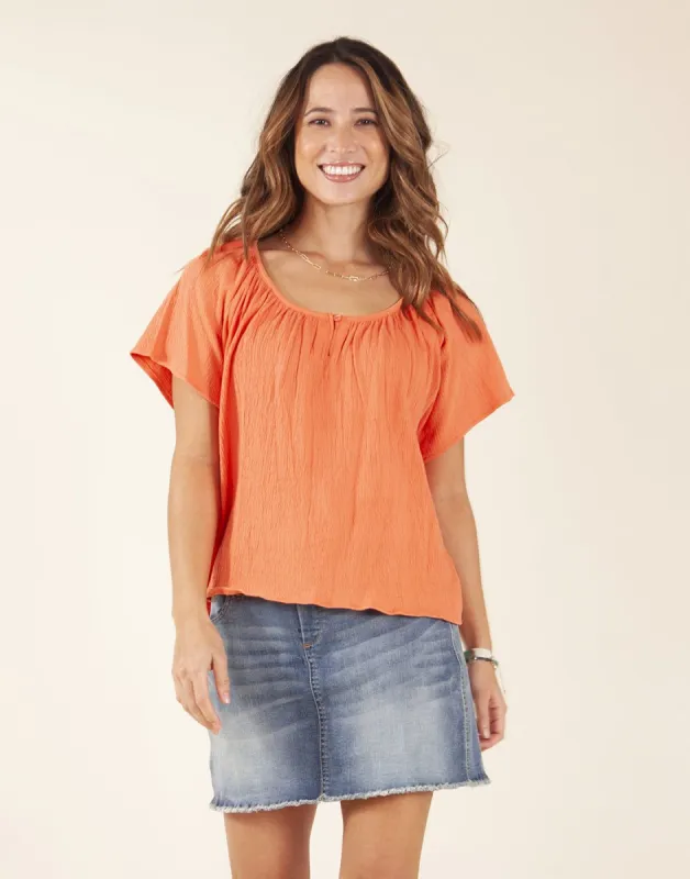 Sol Top: Coral - FINAL SALE sold by Carve Designs