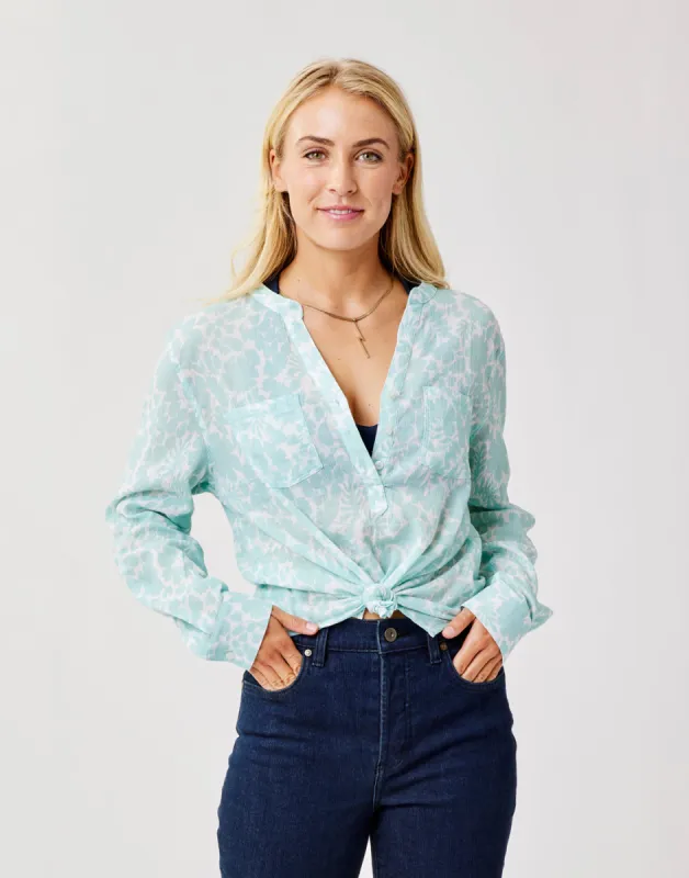 Dylan Gauze Shirt: Sea Glass Felicity sold by Carve Designs