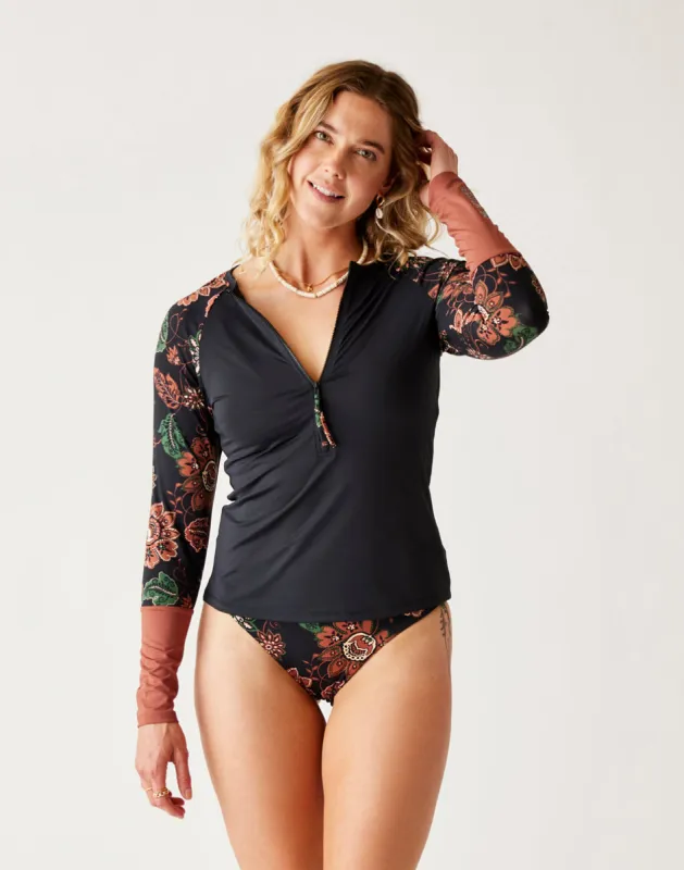 Kona Rashguard: Black w. Taj sold by Carve Designs