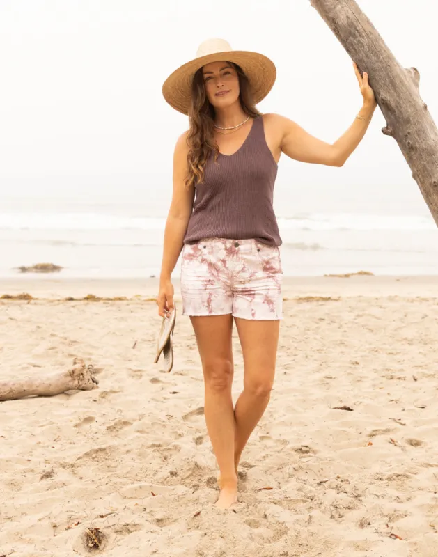 Oahu 4" Twill Short: Fawn Tie Dye sold by Carve Designs