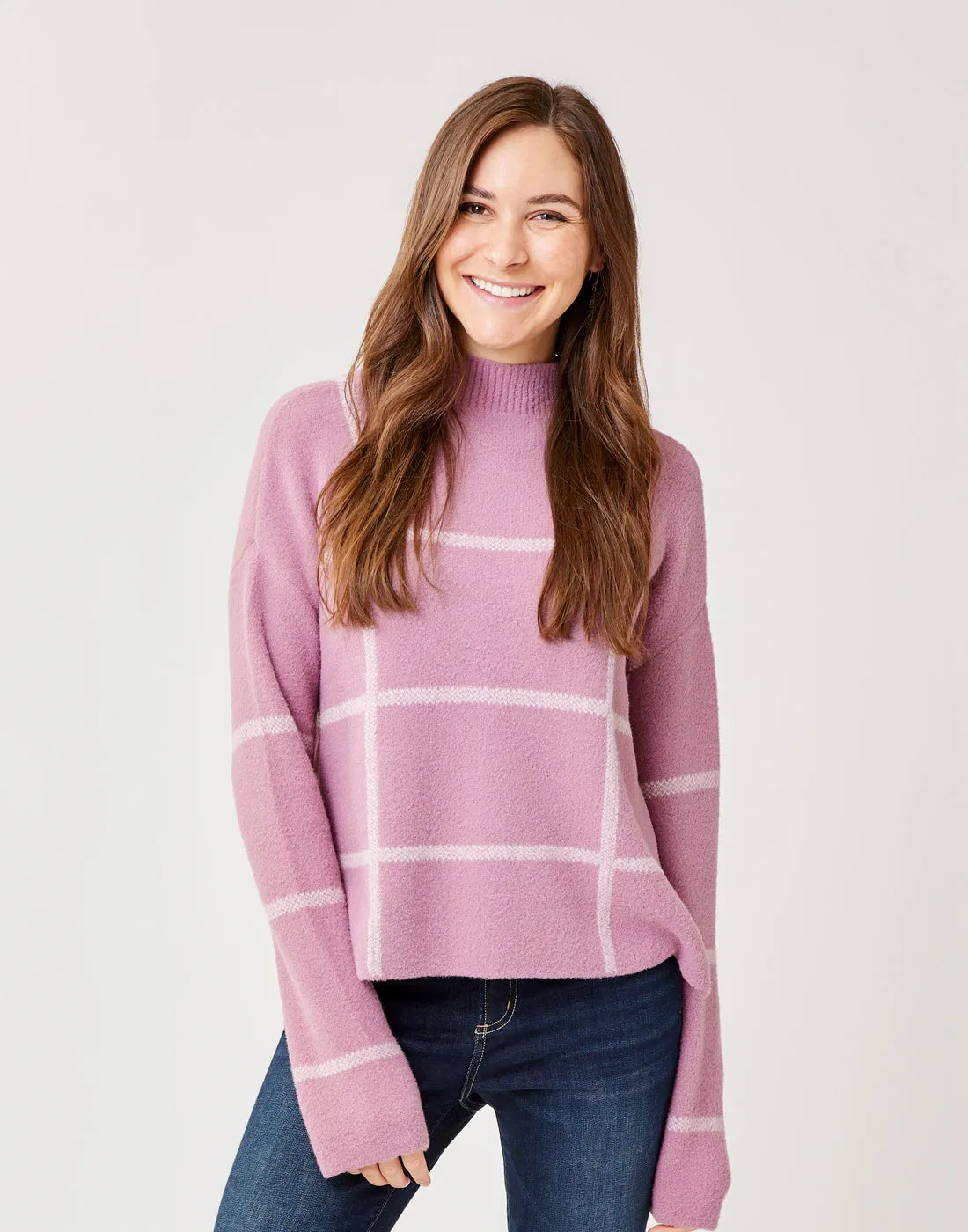 Olivia Plush Sweater: Orchid Birdseye sold by Carve Designs
