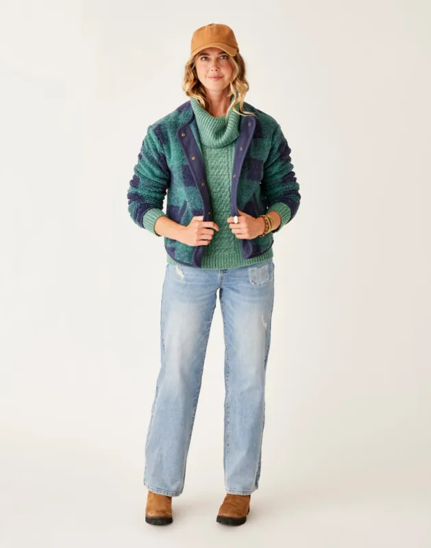 Posie Boucle Jacket: Forest Plaid sold by Carve Designs