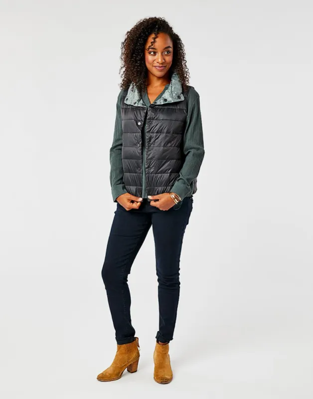 Silverton Reversible Vest: Moss Camo/Black - FINAL SALE sold by Carve Designs