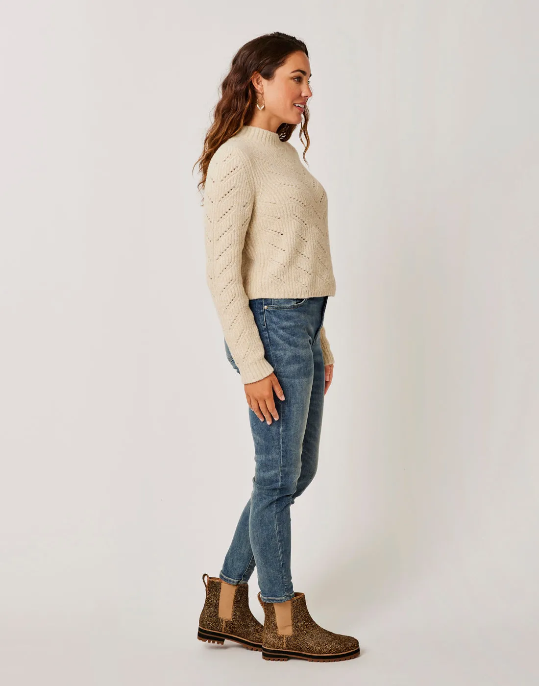 Monroe Sweater: Lt. Khaki Heather - FINAL SALE sold by Carve Designs product image thumbnail 4
