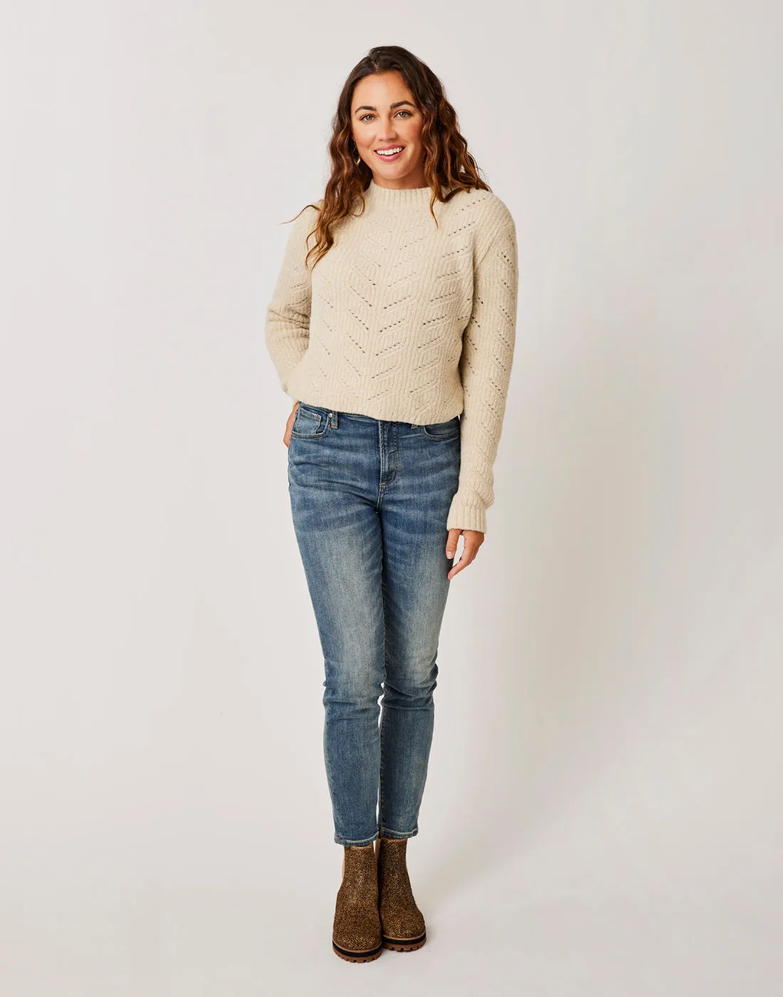 Monroe Sweater: Lt. Khaki Heather - FINAL SALE sold by Carve Designs product image thumbnail 3