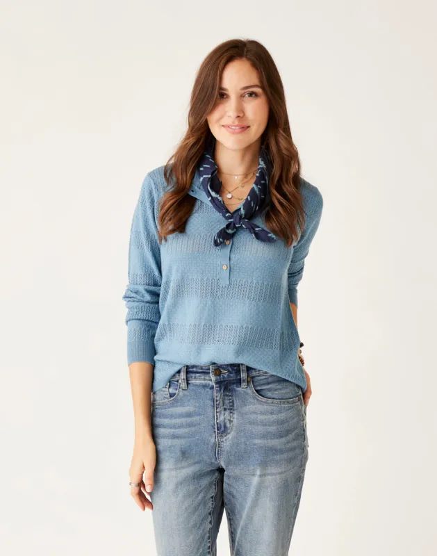 Amara Pointelle Sweater: Storm sold by Carve Designs