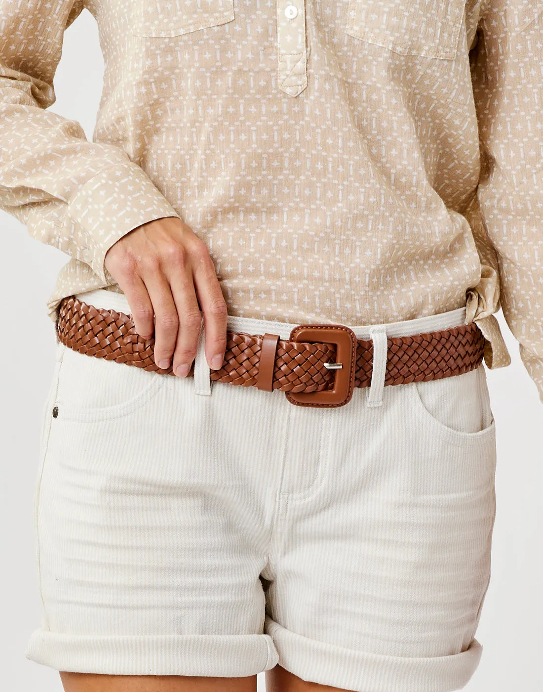 Woven Leather Belt: Dark Brown sold by Carve Designs product image thumbnail 2