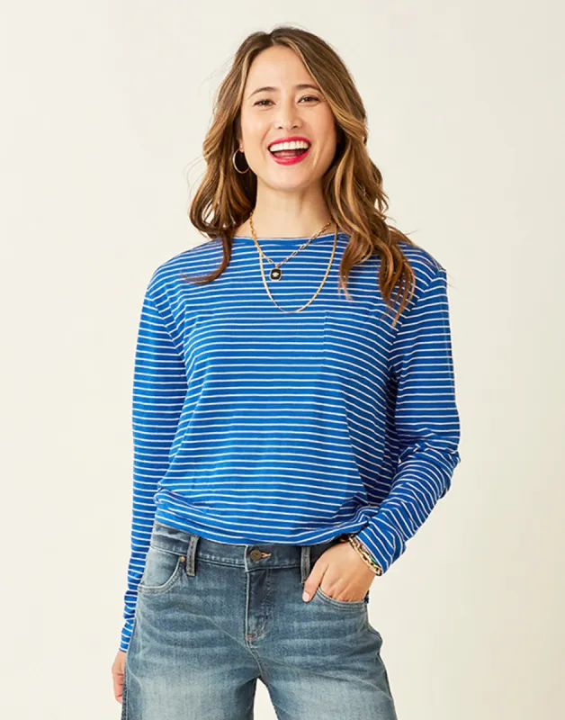 Lorena Top: Royal Stripe - FINAL SALE sold by Carve Designs
