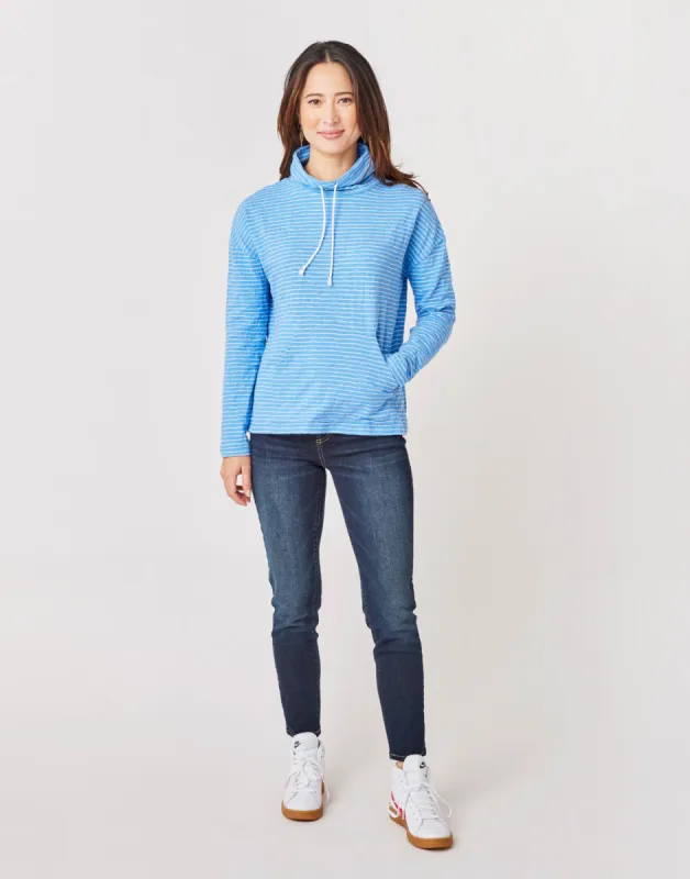 Bodie Funnel Neck: Bluebay Stripe - FINAL SALE sold by Carve Designs