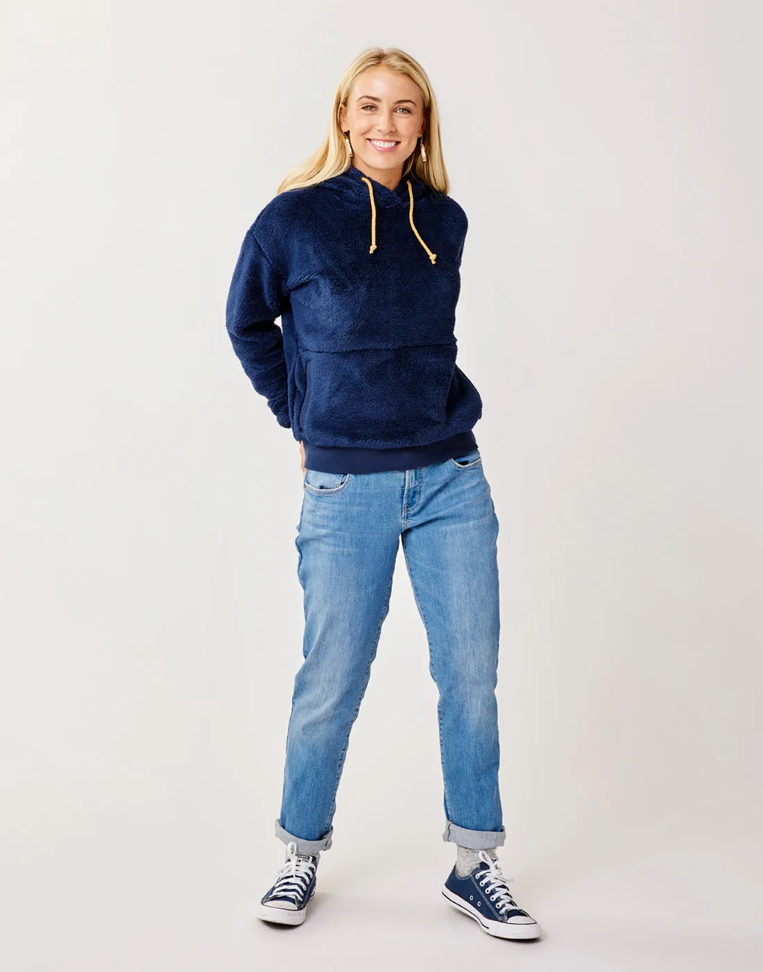 Brie Sherpa Hoodie: Navy sold by Carve Designs