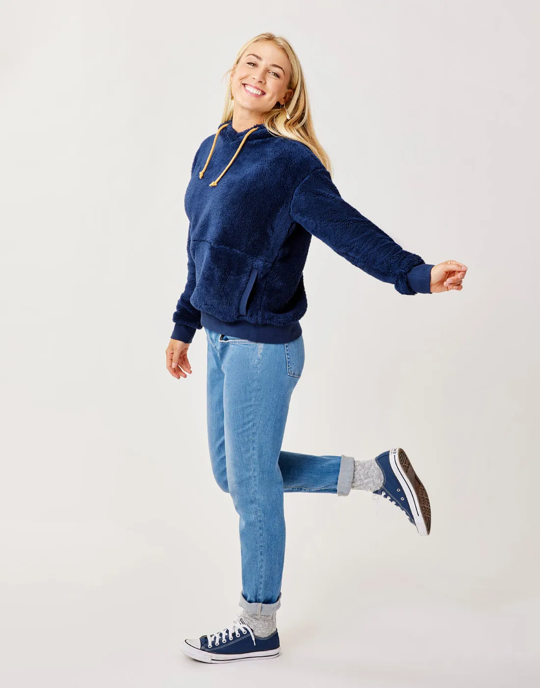 Brie Sherpa Hoodie: Navy sold by Carve Designs product image thumbnail 2