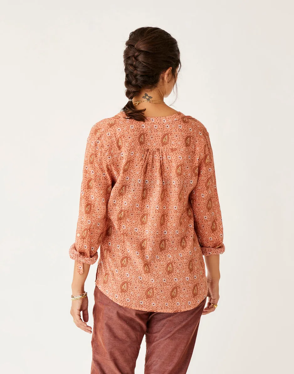 Dylan Gauze Shirt: Lt. Henna Paisley sold by Carve Designs product image thumbnail 5