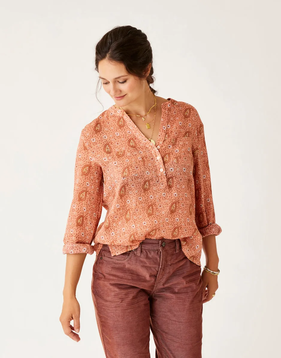 Dylan Gauze Shirt: Lt. Henna Paisley sold by Carve Designs product image thumbnail 3