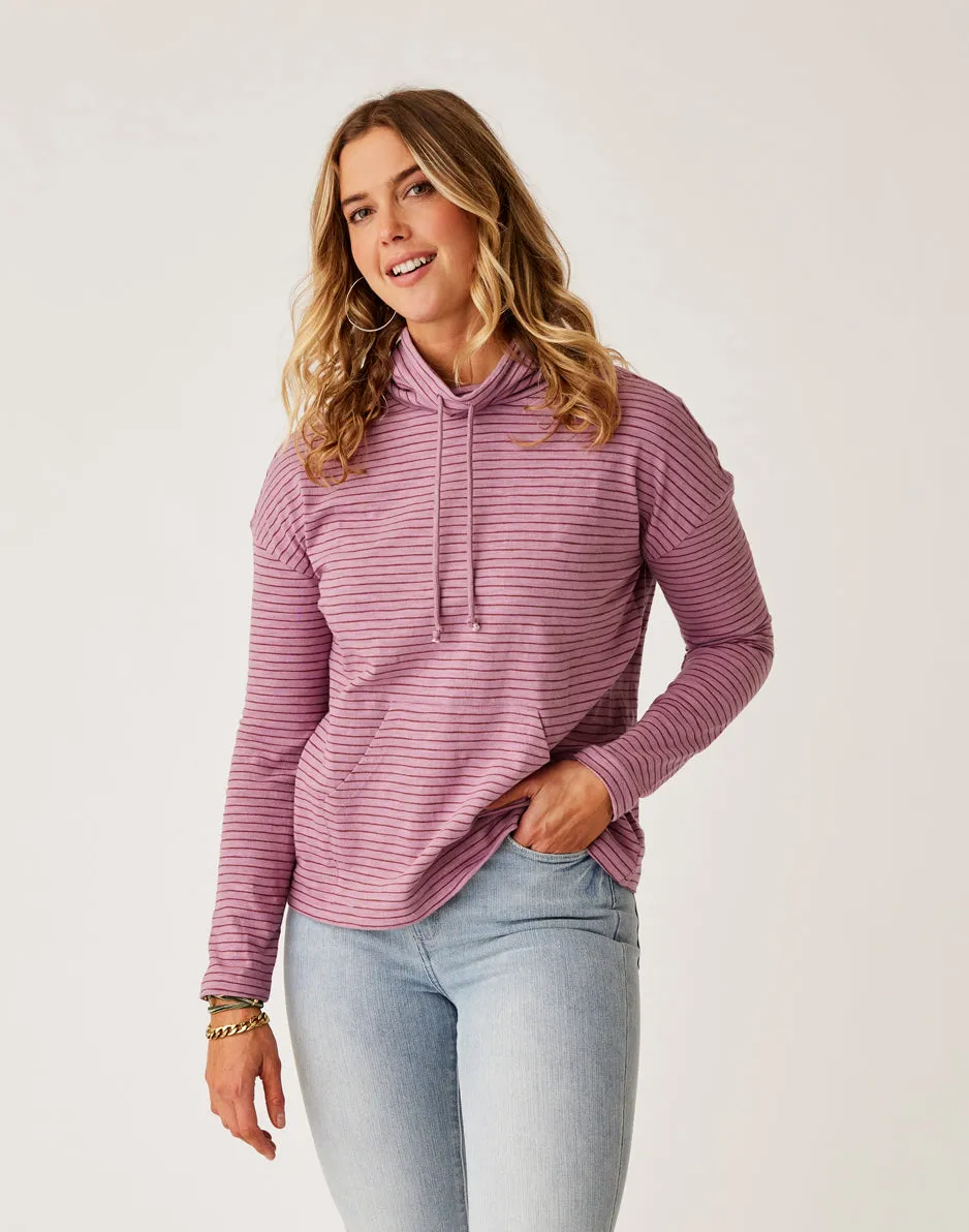 Bodie Funnel Neck: Orchid Stripe sold by Carve Designs