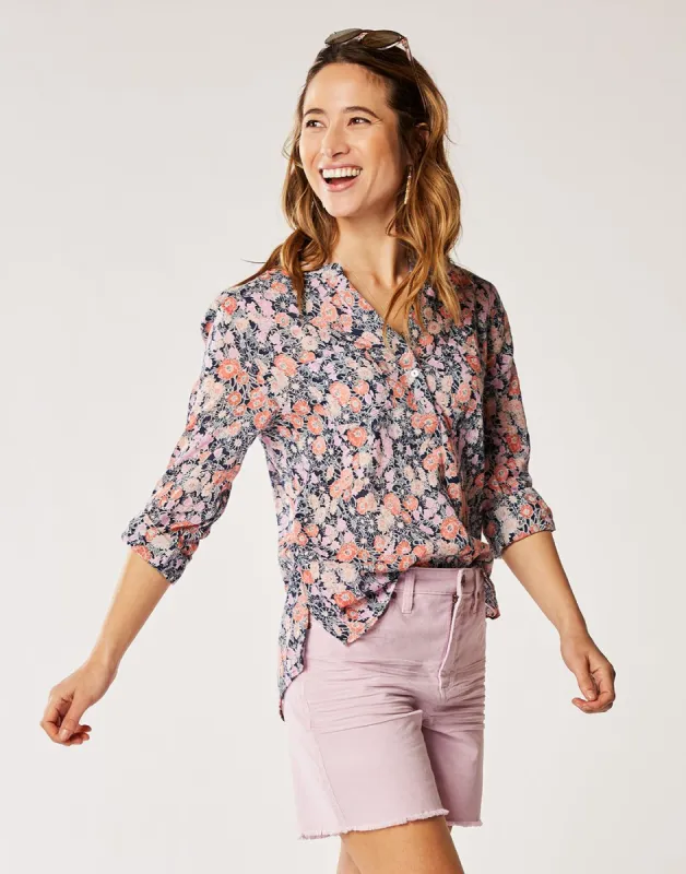 Dylan Gauze Shirt: Navy Poppy - FINAL SALE sold by Carve Designs