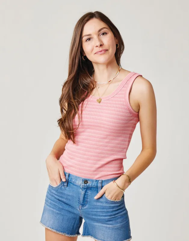 Ever Tank: Grapefruit Stripe - FINAL SALE sold by Carve Designs