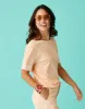 Ainslee Boxy Tee: Peach sold by Carve Designs
