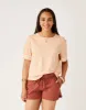 Ainslee Boxy Tee: Peach sold by Carve Designs