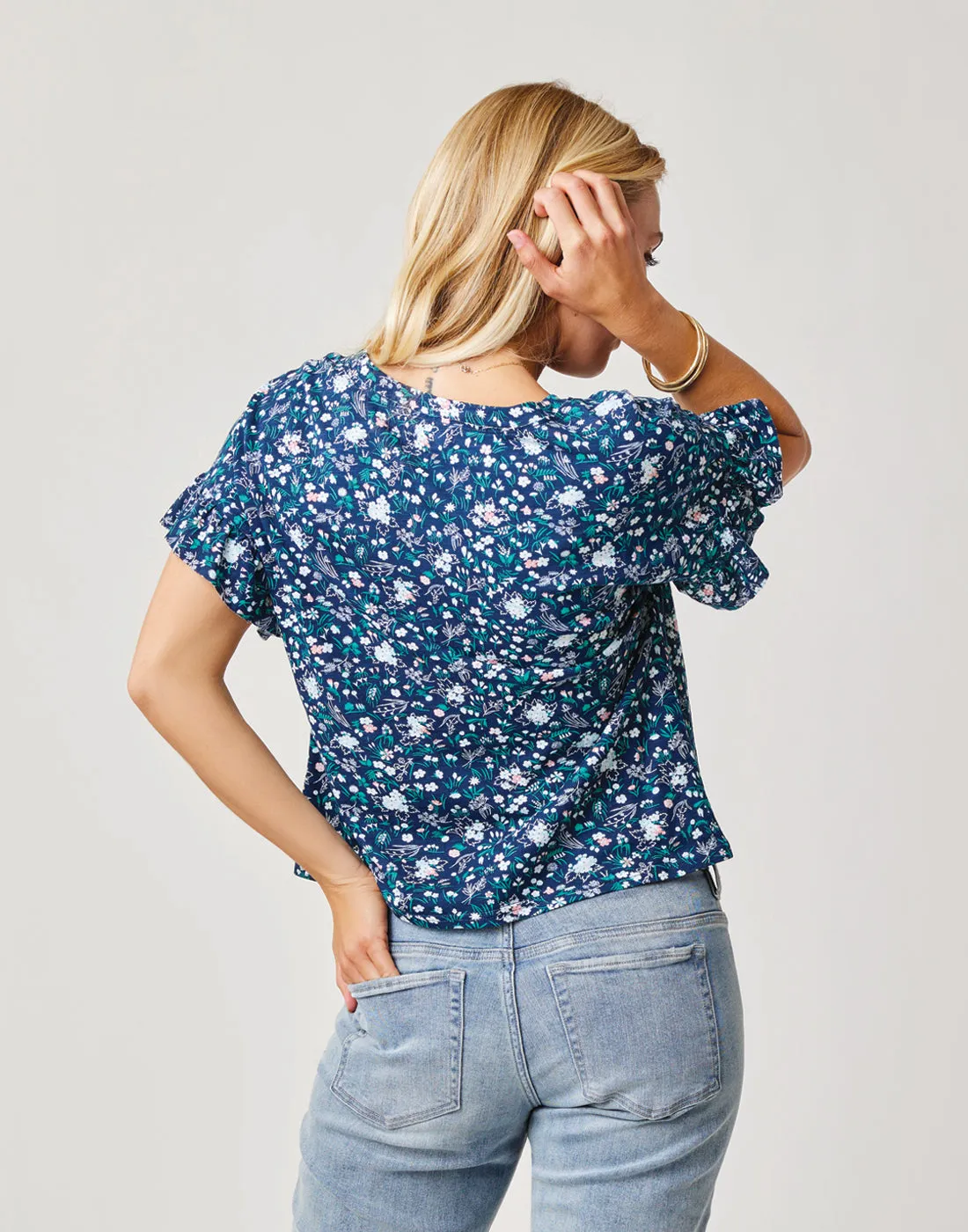 Hazel Top: Navy Floral sold by Carve Designs product image thumbnail 3