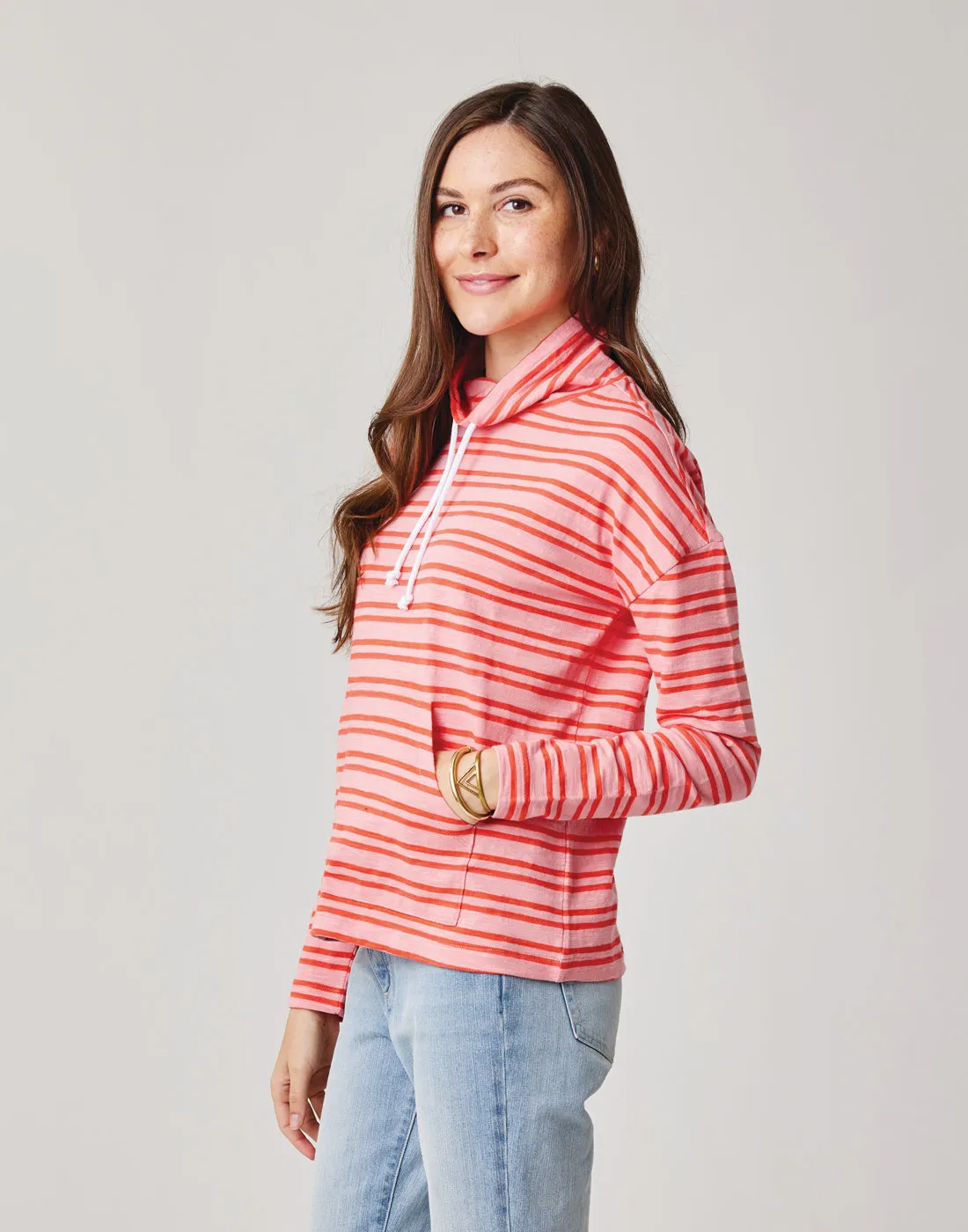 Bodie Funnel Neck: Grapefruit Breton sold by Carve Designs product image thumbnail 3