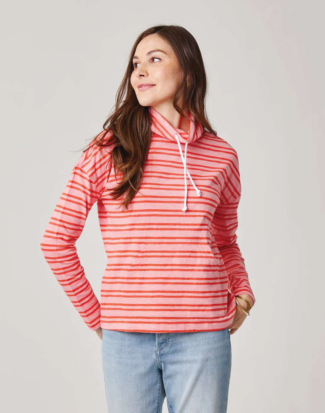 Bodie Funnel Neck: Grapefruit Breton sold by Carve Designs product image thumbnail 2