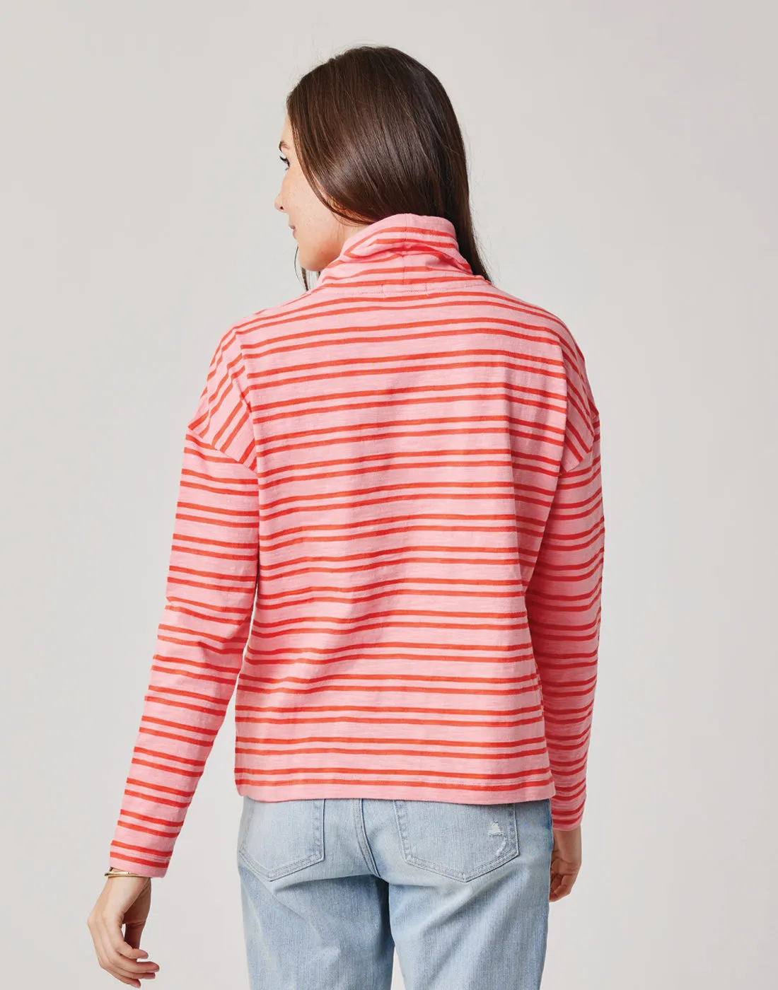 Bodie Funnel Neck: Grapefruit Breton sold by Carve Designs product image thumbnail 4