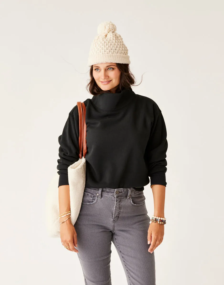 Lennox Fleece Top: Black sold by Carve Designs