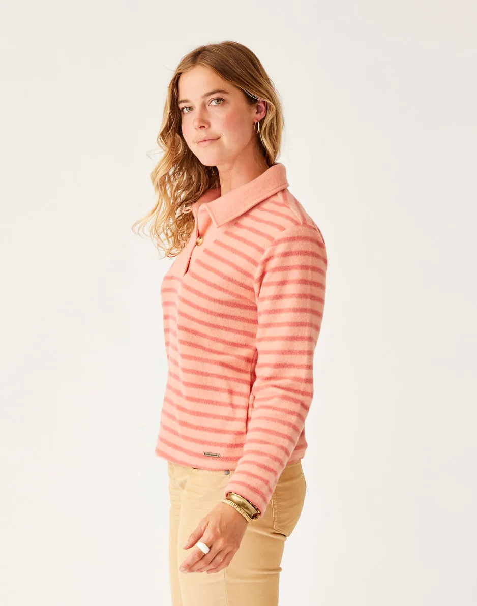 Clara Fleece Pullover: Lt. Henna Even Stripe sold by Carve Designs product image thumbnail 2