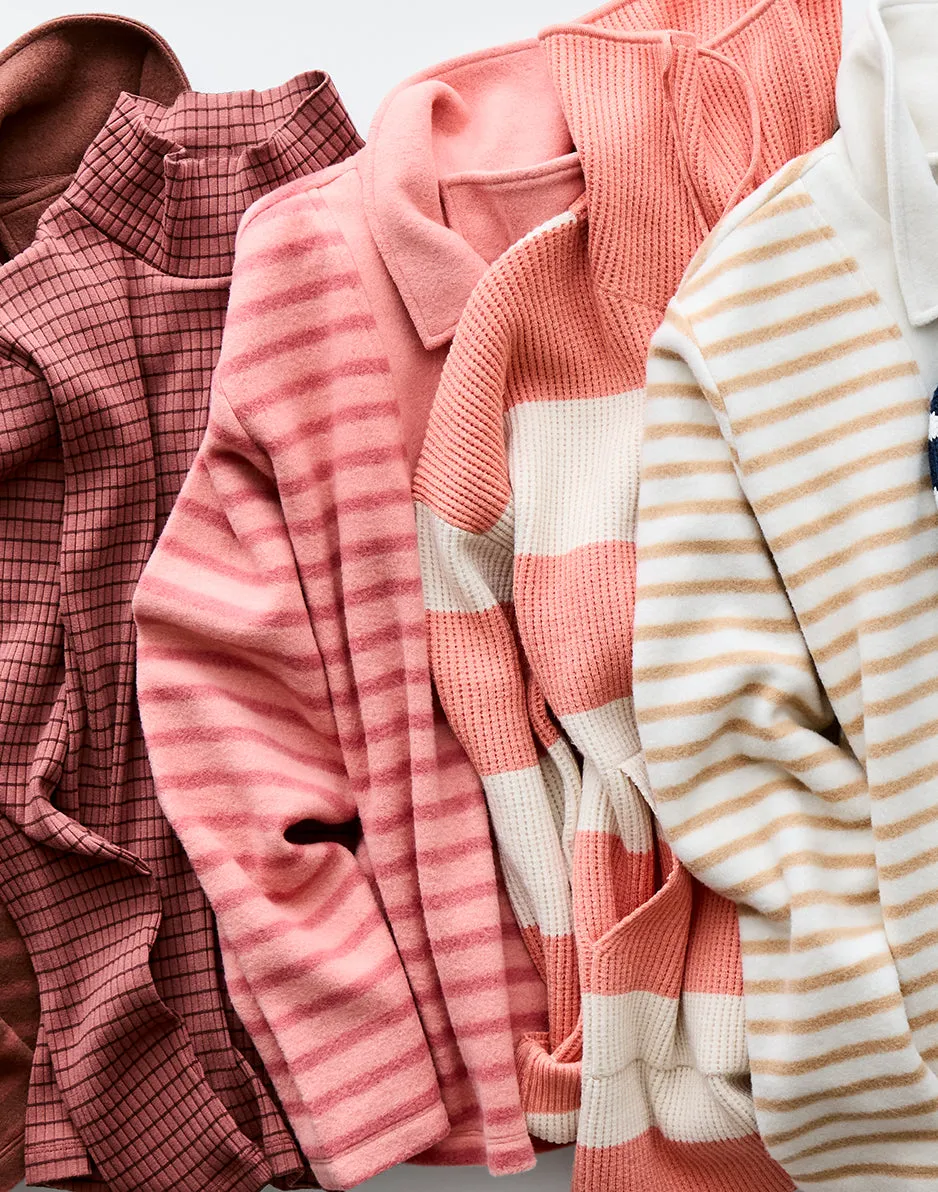 Clara Fleece Pullover: Lt. Henna Even Stripe sold by Carve Designs product image thumbnail 5