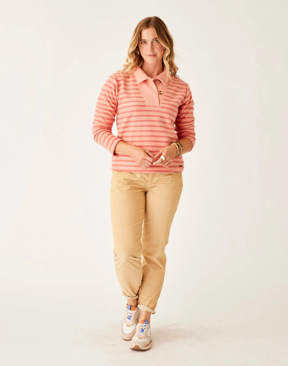 Clara Fleece Pullover: Lt. Henna Even Stripe sold by Carve Designs product image thumbnail 4
