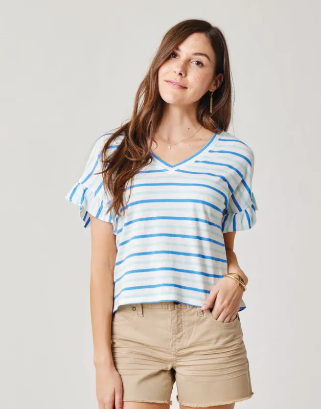 Hazel Top: Bluebay Stripe sold by Carve Designs